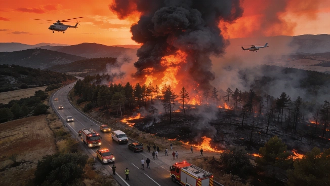 Gran despliegue para frenar un incendio forestal en Lozoyuela Español.News