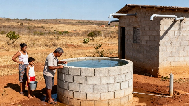 Una cisterna de placas de cemento permitió almacenar agua hasta ocho meses Español.News