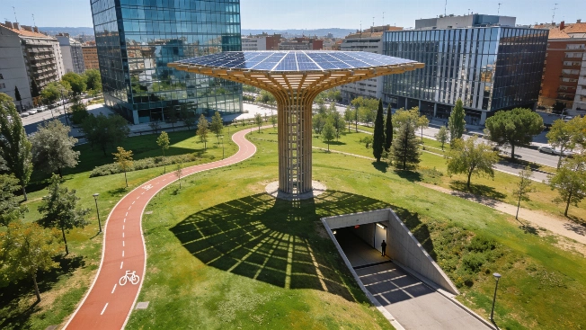 Madrid estrena un parque con pérgola solar gigante Español.News