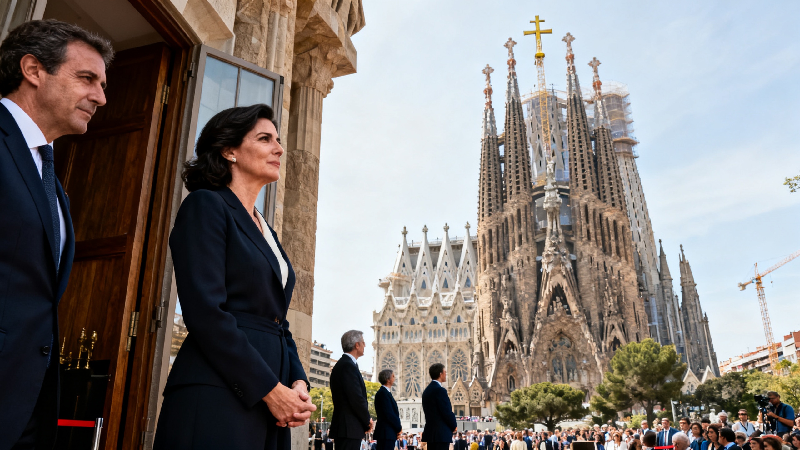 En Barcelona se inaugura la torre principal de la Sagrada Familia con la presencia de los Reyes Español.News