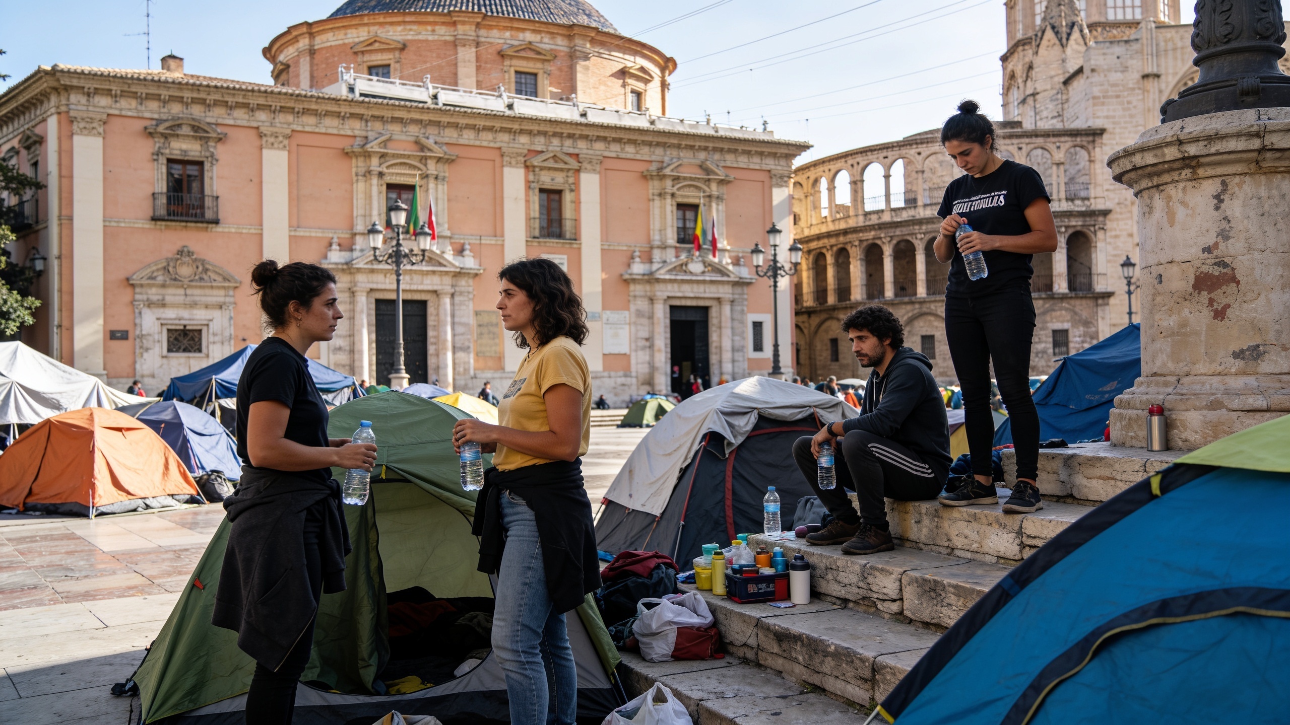 Las autoridades de Valencia no intervienen en la protesta de los docentes en vísperas de la festividad Español.News