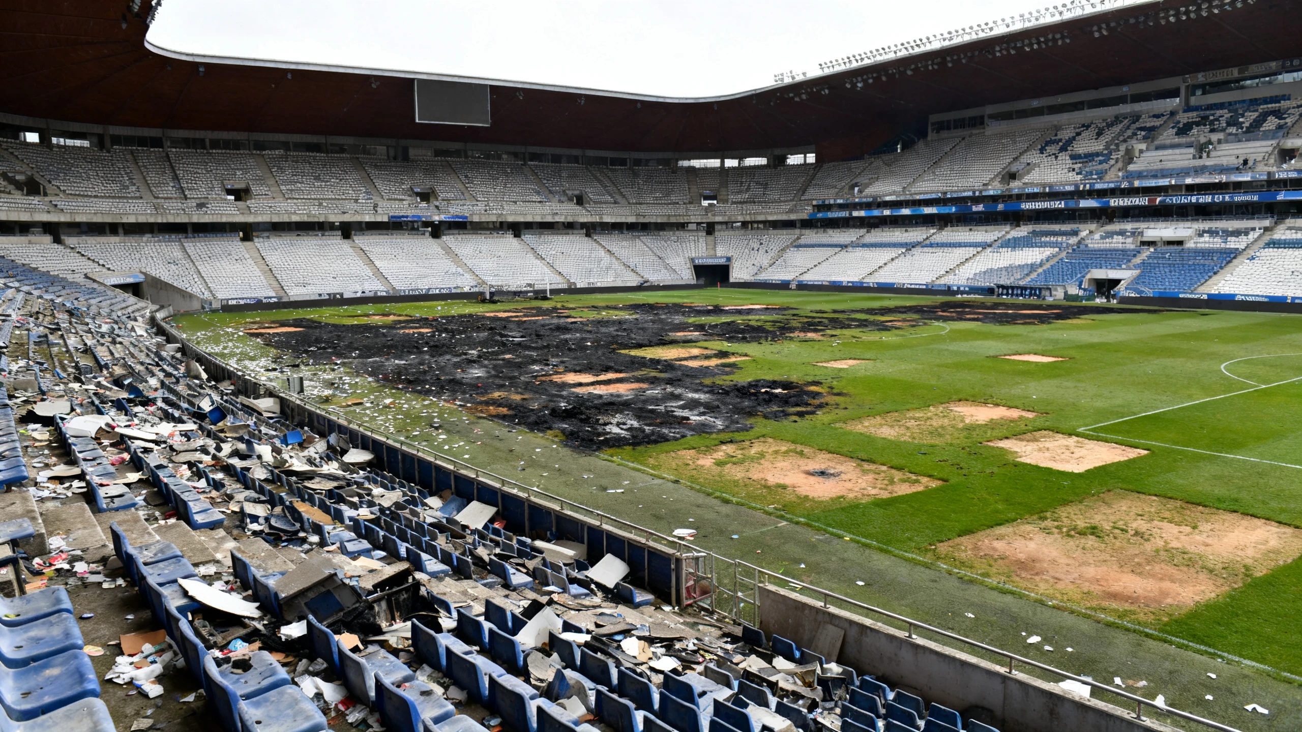 Cientos de asientos y el campo dañados tras la celebración del ascenso a Primera en La Coruña Español.News