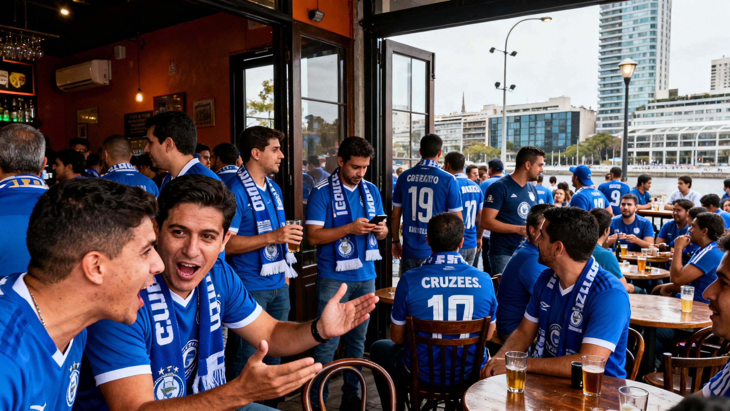 La noche previa al partido con Boca Juniors reunió a los aficionados junto a la Bombonera Español.News