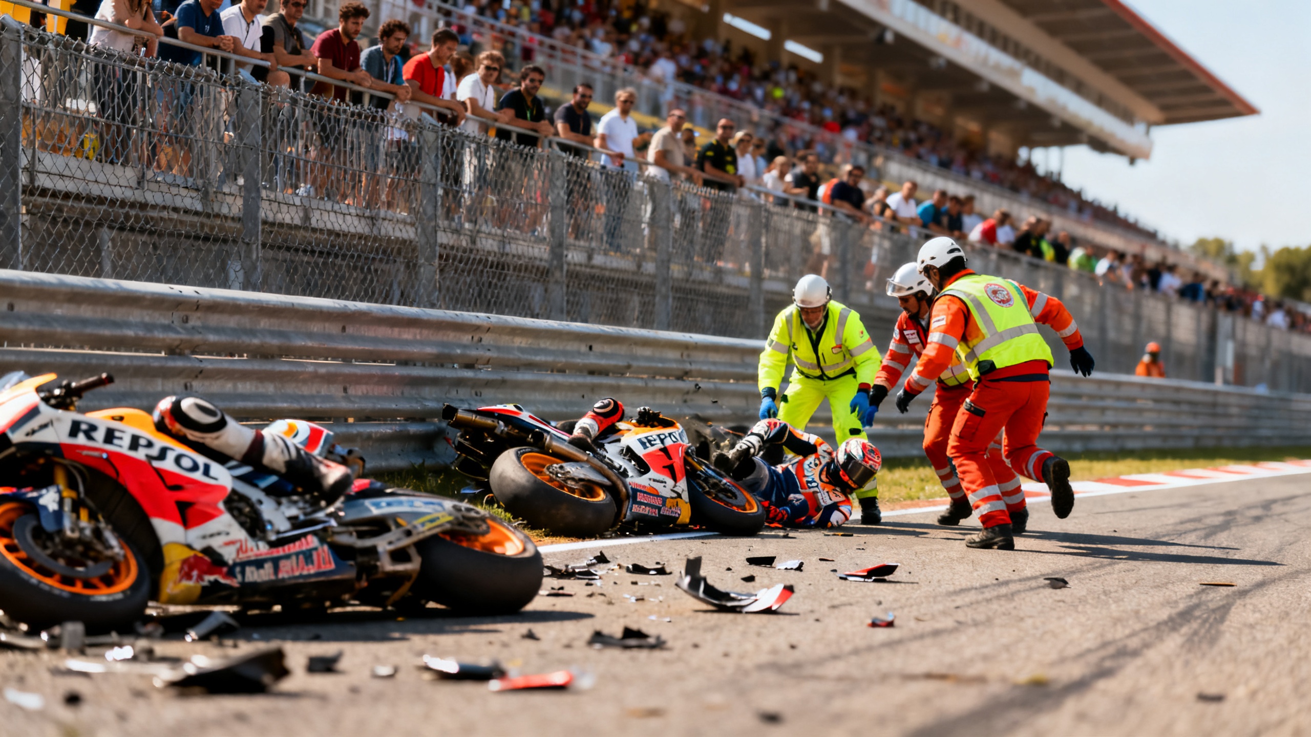 Grave incidente en la pista de Barcelona termina con la hospitalización de un piloto Español.News