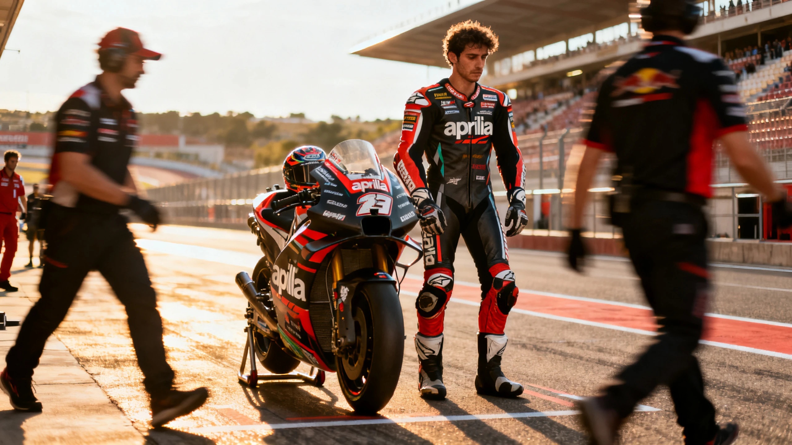 Problemas con el neumático delantero privaron al piloto de Aprilia de una posición en el podio en Barcelona Español.News