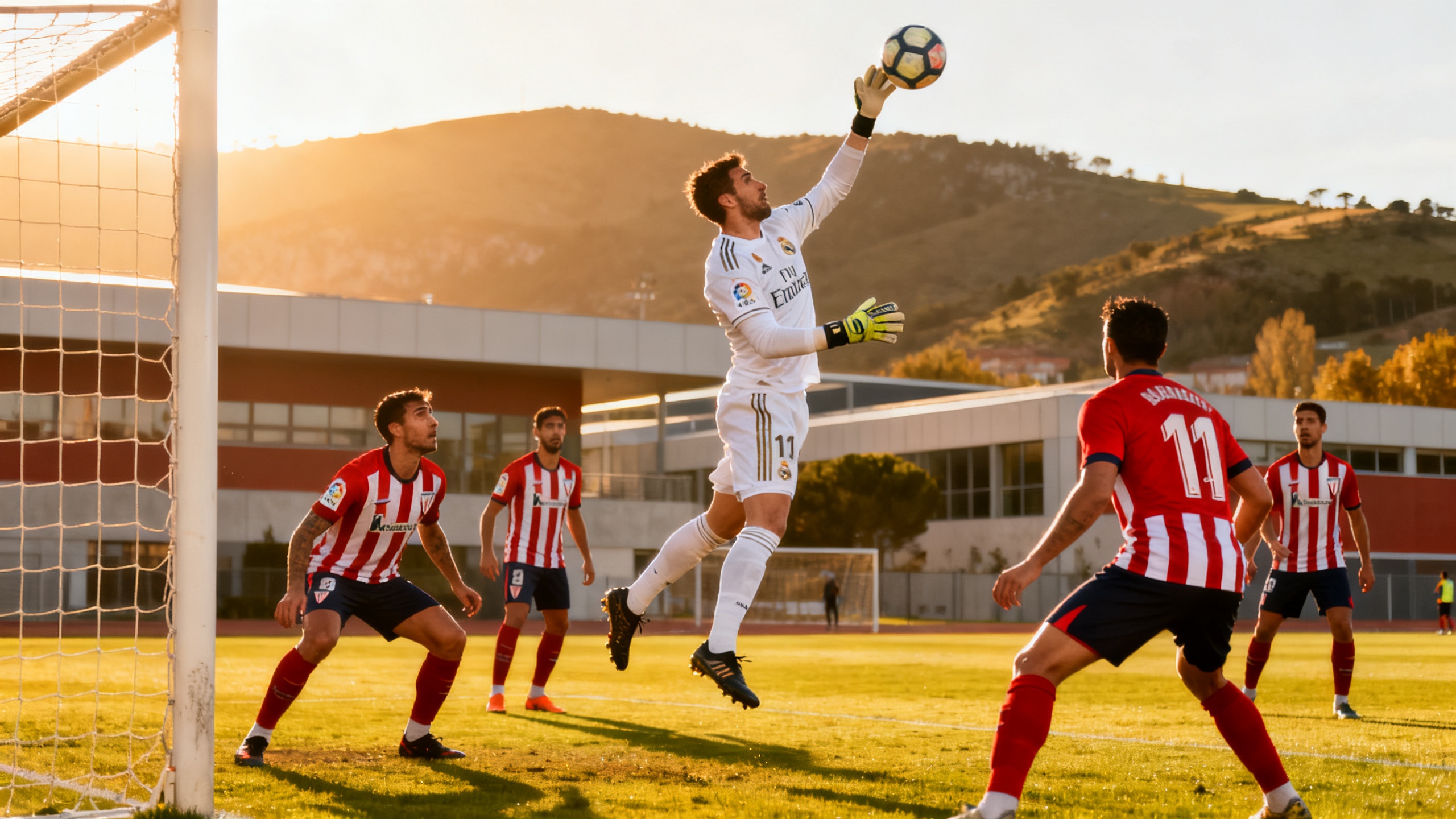 En Bilbao, el Juvenil A del Real Madrid defiende la ventaja frente al Athletic Club Español.News