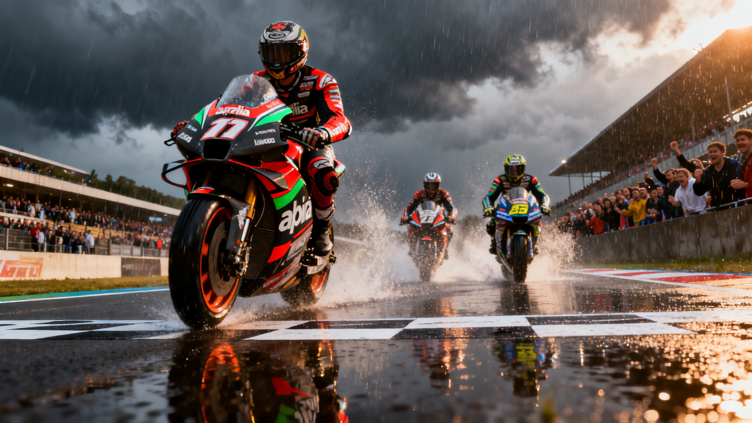 Triunfo de Aprilia en Le Mans y el primer podio para un piloto japonés de MotoGP Español.News