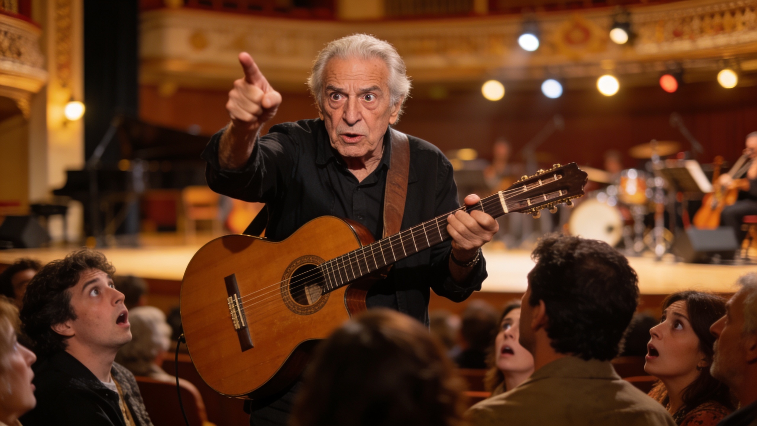 Veterano de la escena española interrumpe su actuación por el ruido en la sala Español.News