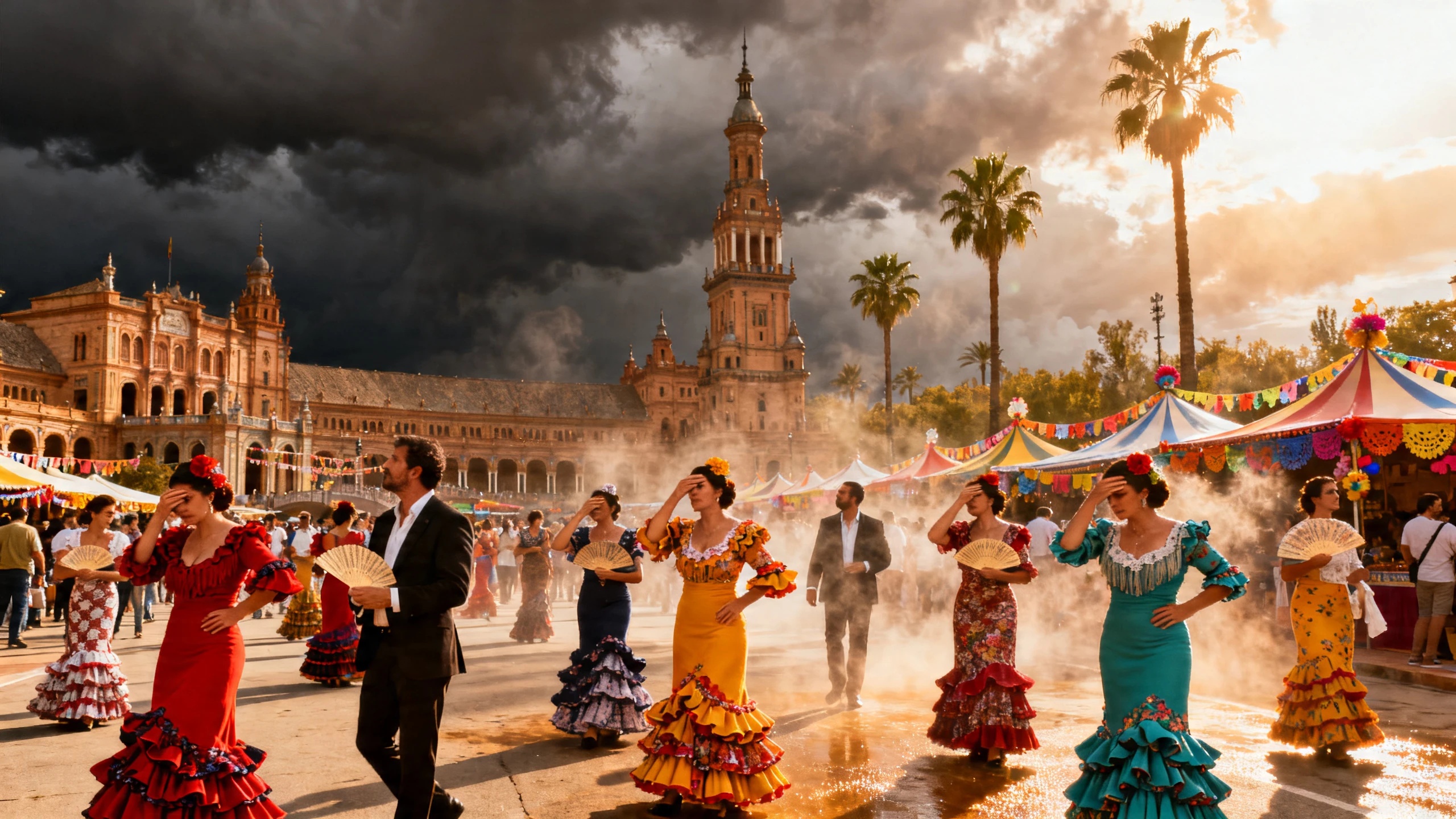 Subida de temperatura y posibles lluvias alteran el curso habitual de la Feria de Abril en Sevilla Español.News