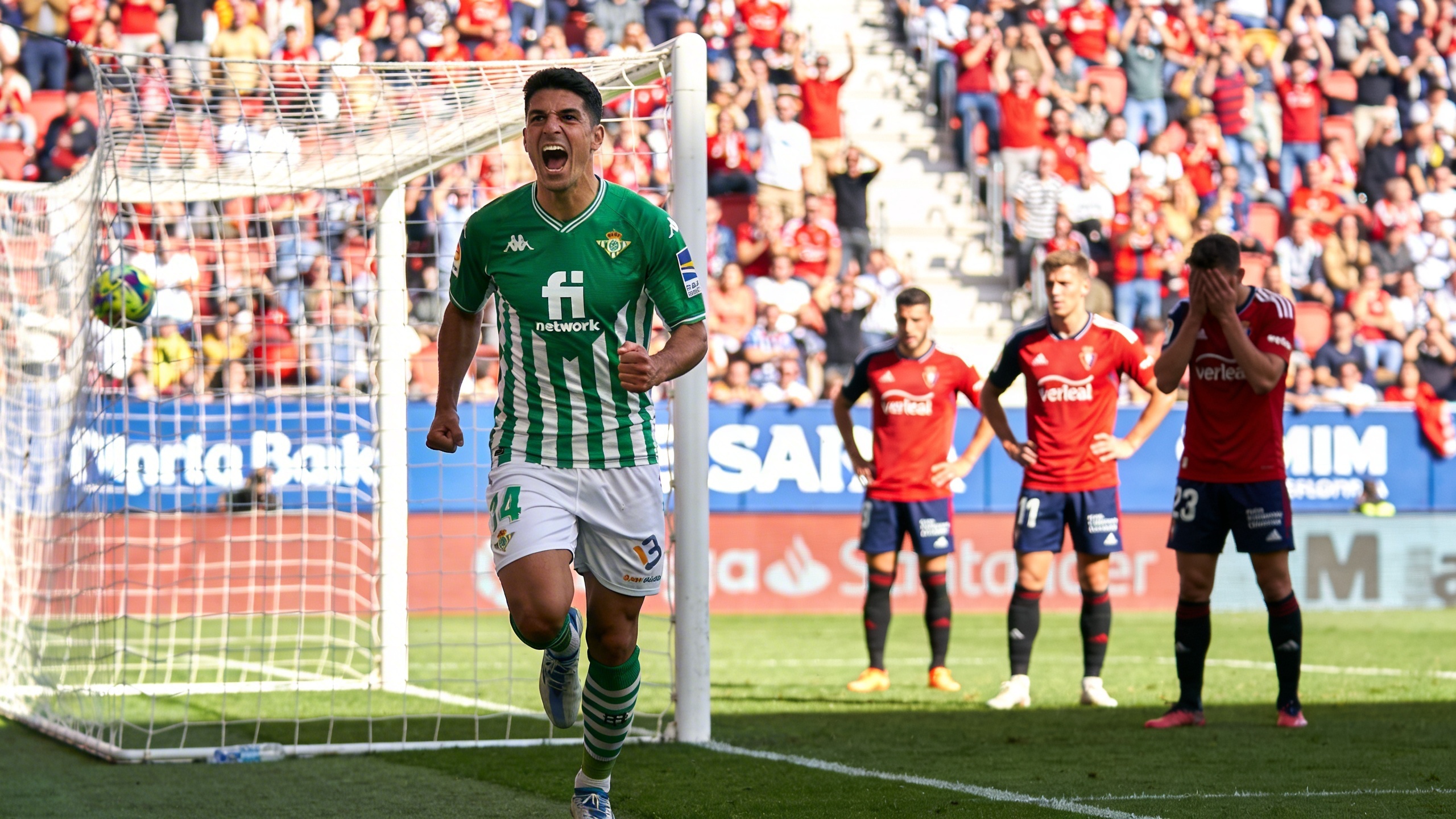 Betis marca el primer gol en Pamplona en los primeros minutos del partido Español.News