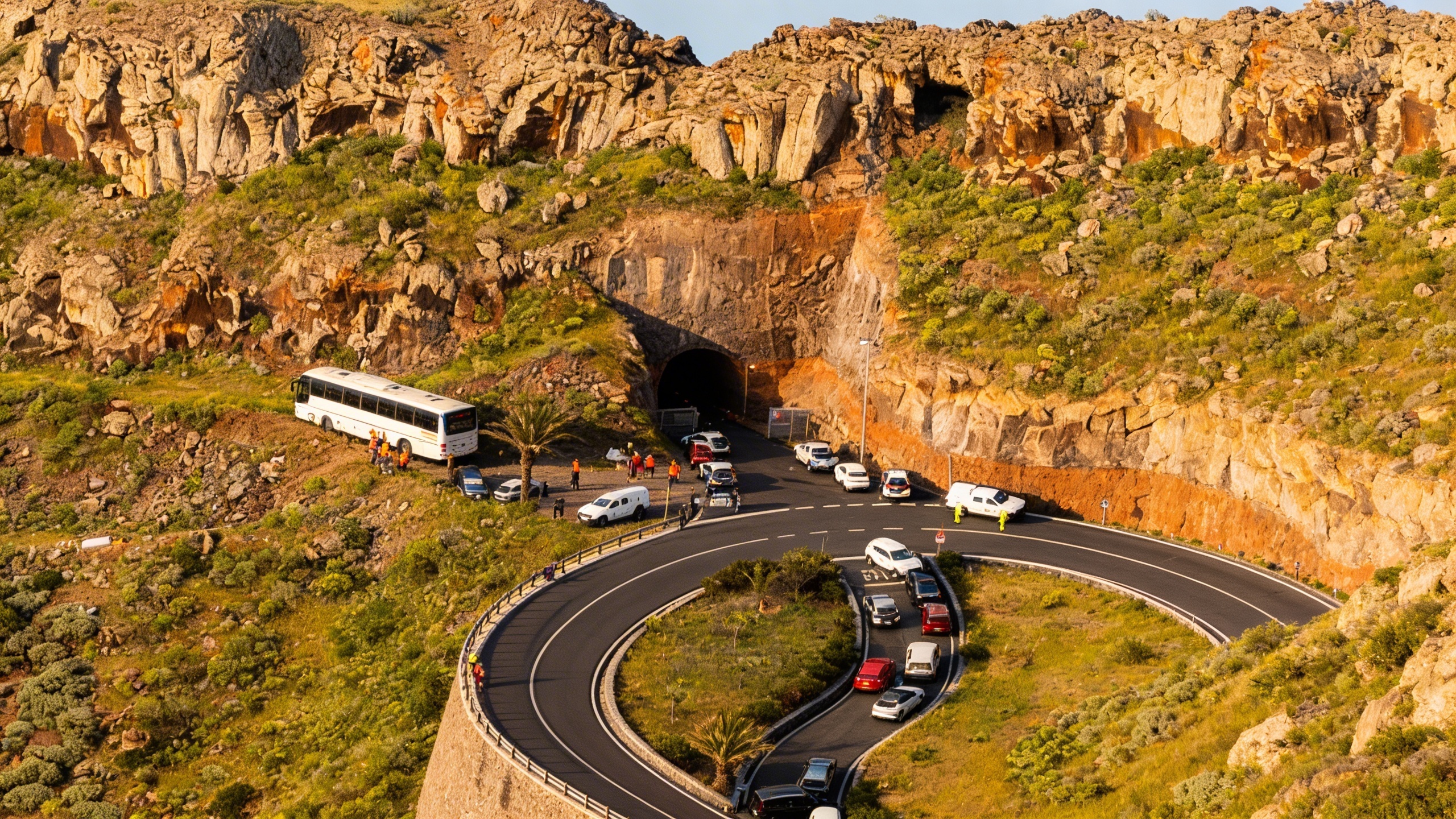 Un autobús turístico cae por un barranco en La Gomera Español.News