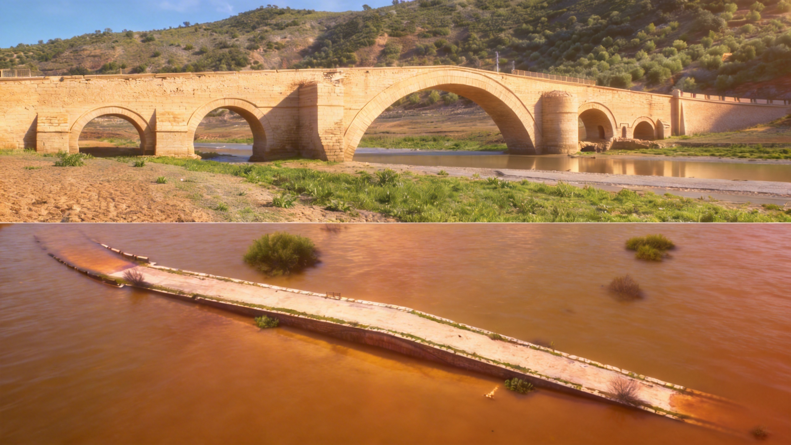 Intensas lluvias inundan el puente histórico en Jaén Español.News
