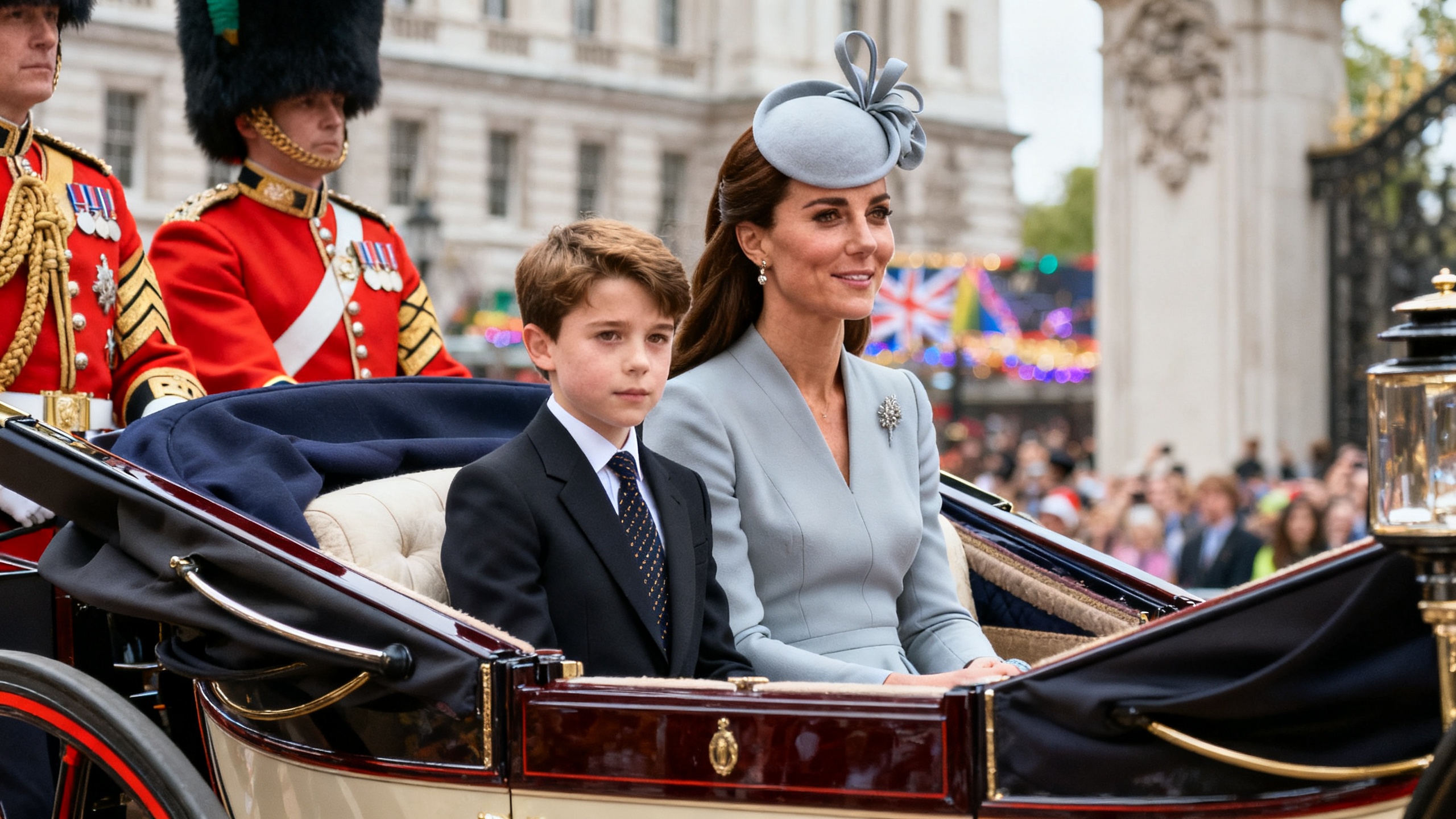 En Londres, el hijo menor de Kate Middleton sorprende con un cambio de actitud durante el desfile Español.News