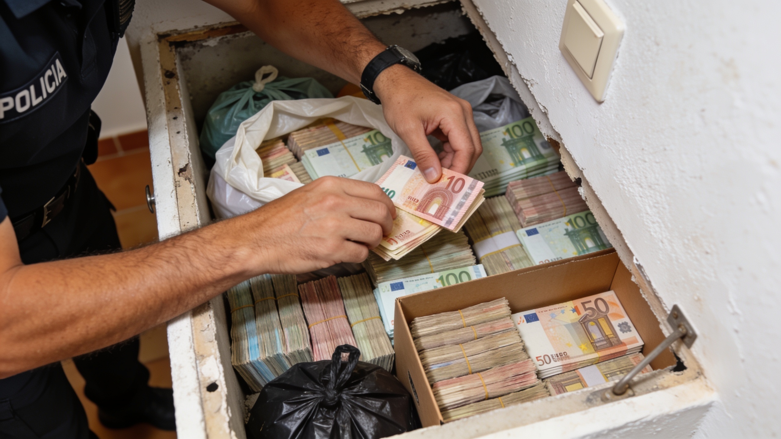 En la casa de un policía cerca de Madrid hallaron escondites con millones en efectivo Español.News