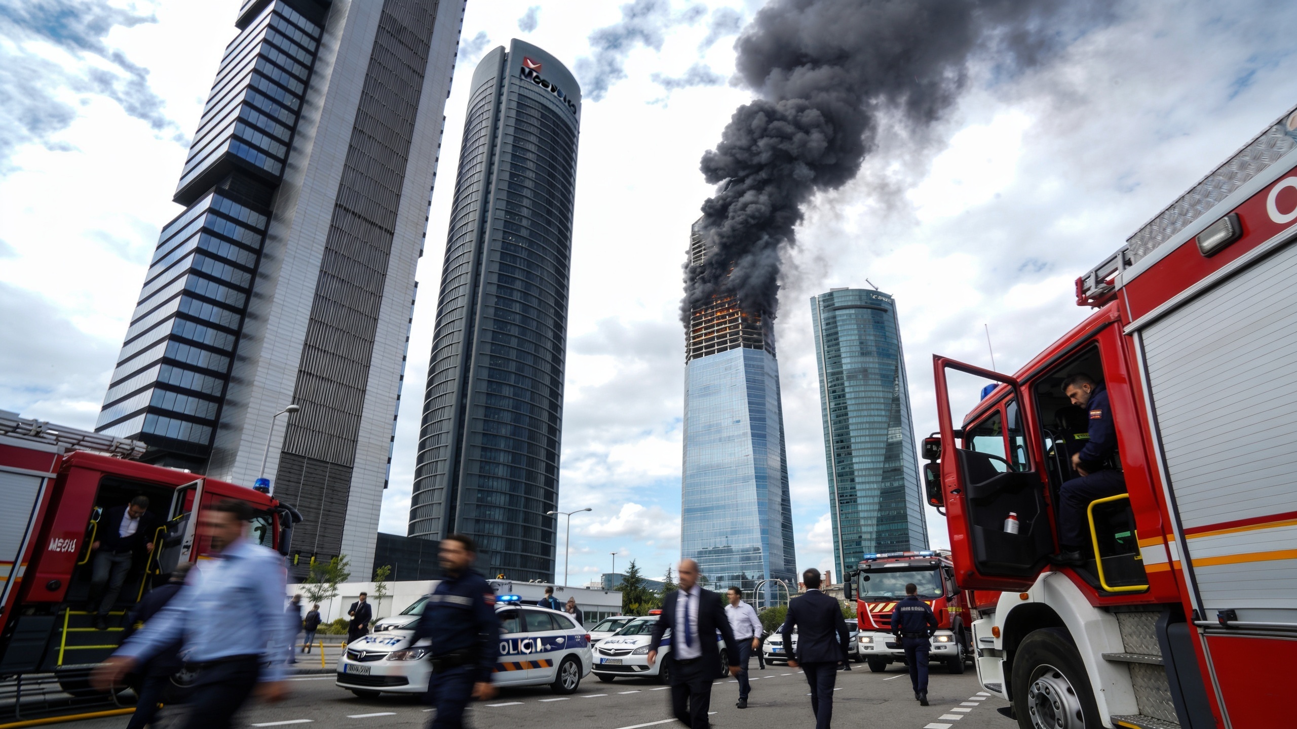 Evacuación urgente en la Torre Moeve tras incendio en una planta alta Español.News