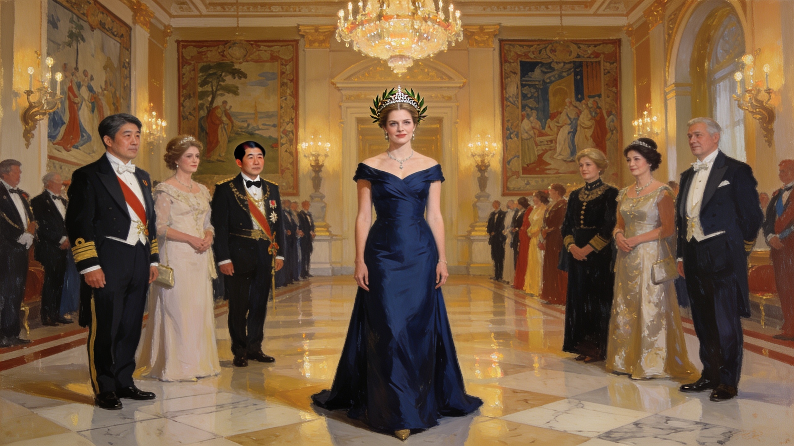 La princesa Elisabeth debuta en una cena de Estado con la tiara de laurel Español.News