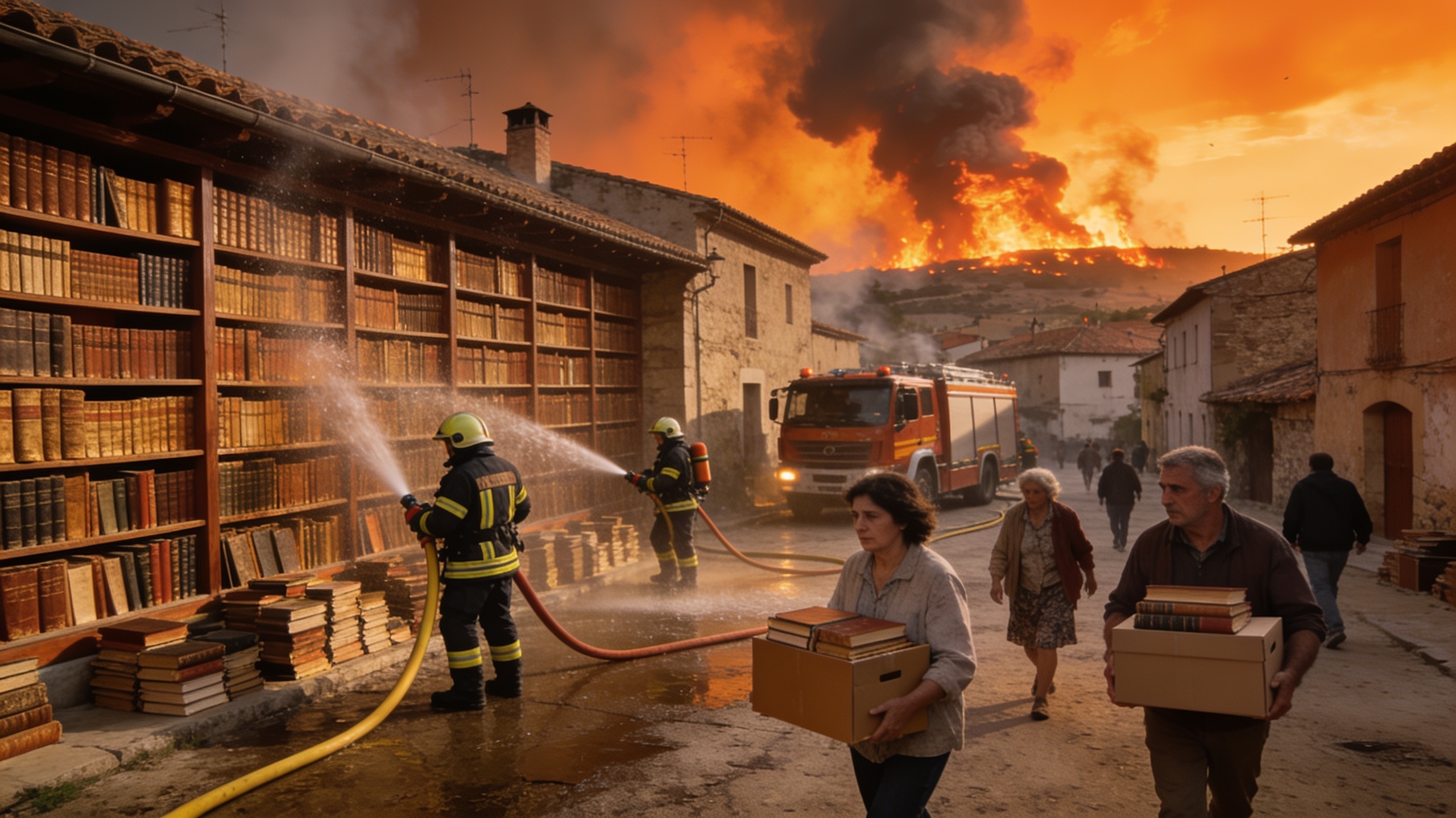 Incendio en Huesca amenaza la mayor librería de Aragón con 33.000 libros Español.News