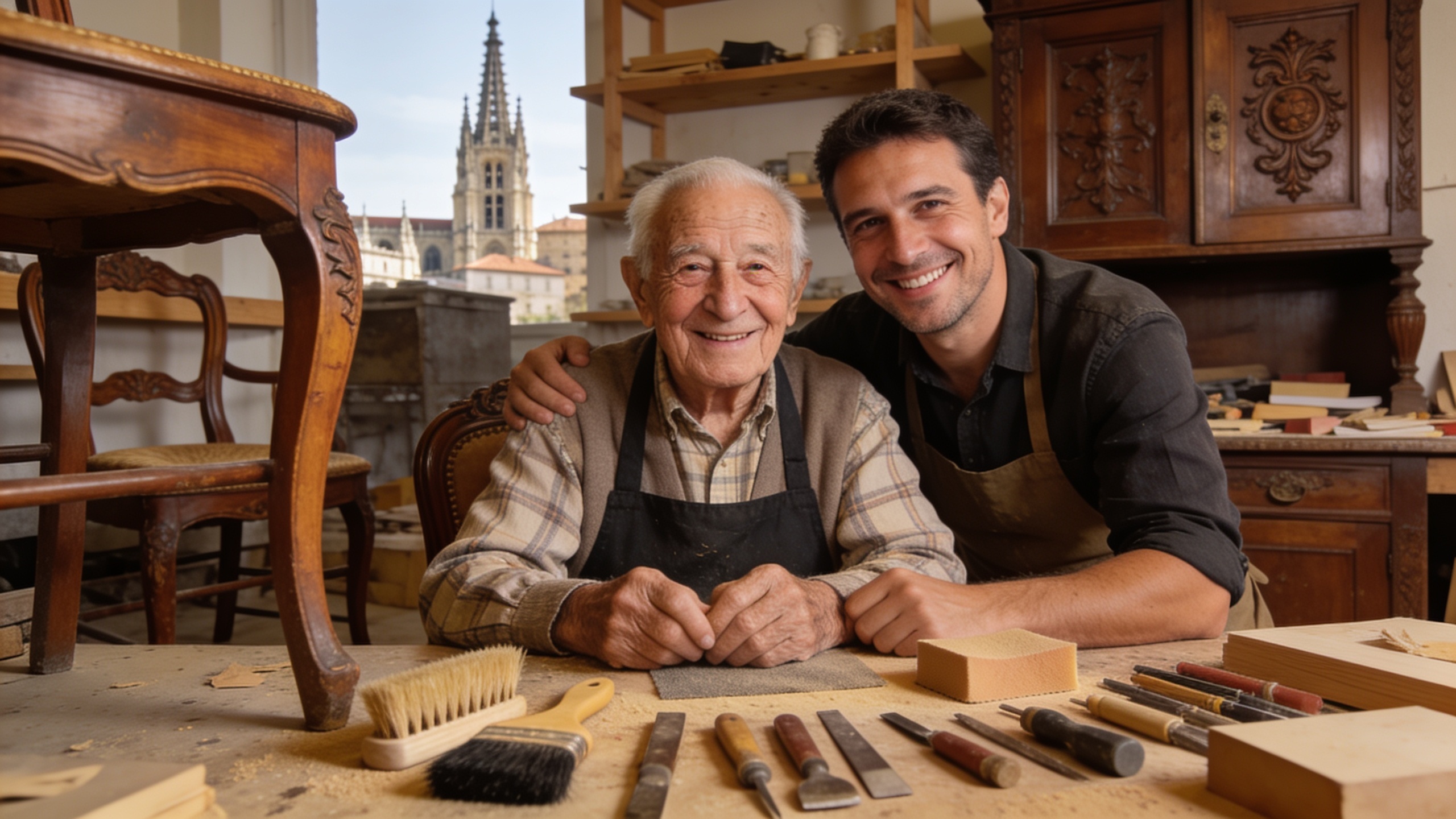 Un padre de 93 años y su hijo de 59 sorprenden en Burgos con su vitalidad y pasión por aprender Español.News