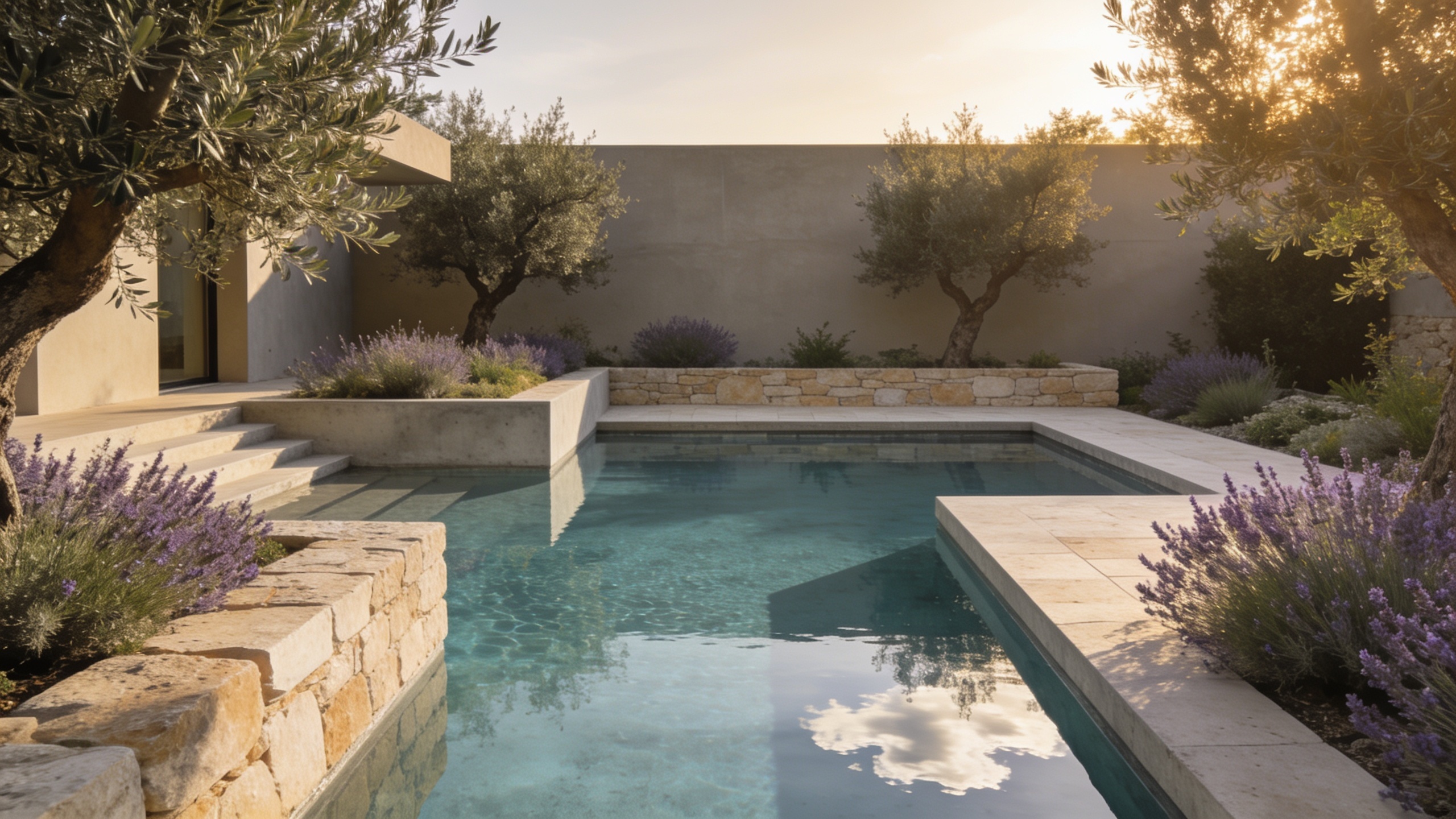 El azul pierde terreno: arquitectos apuestan por piscinas beige y grises Español.News